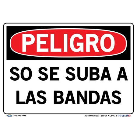 Vestil Vinyl Label Sign, 7-1/2" Height, 10-1/2" Width, Vinyl Label, Rectangle, Spanish SI-D-36-A-LB-011-S